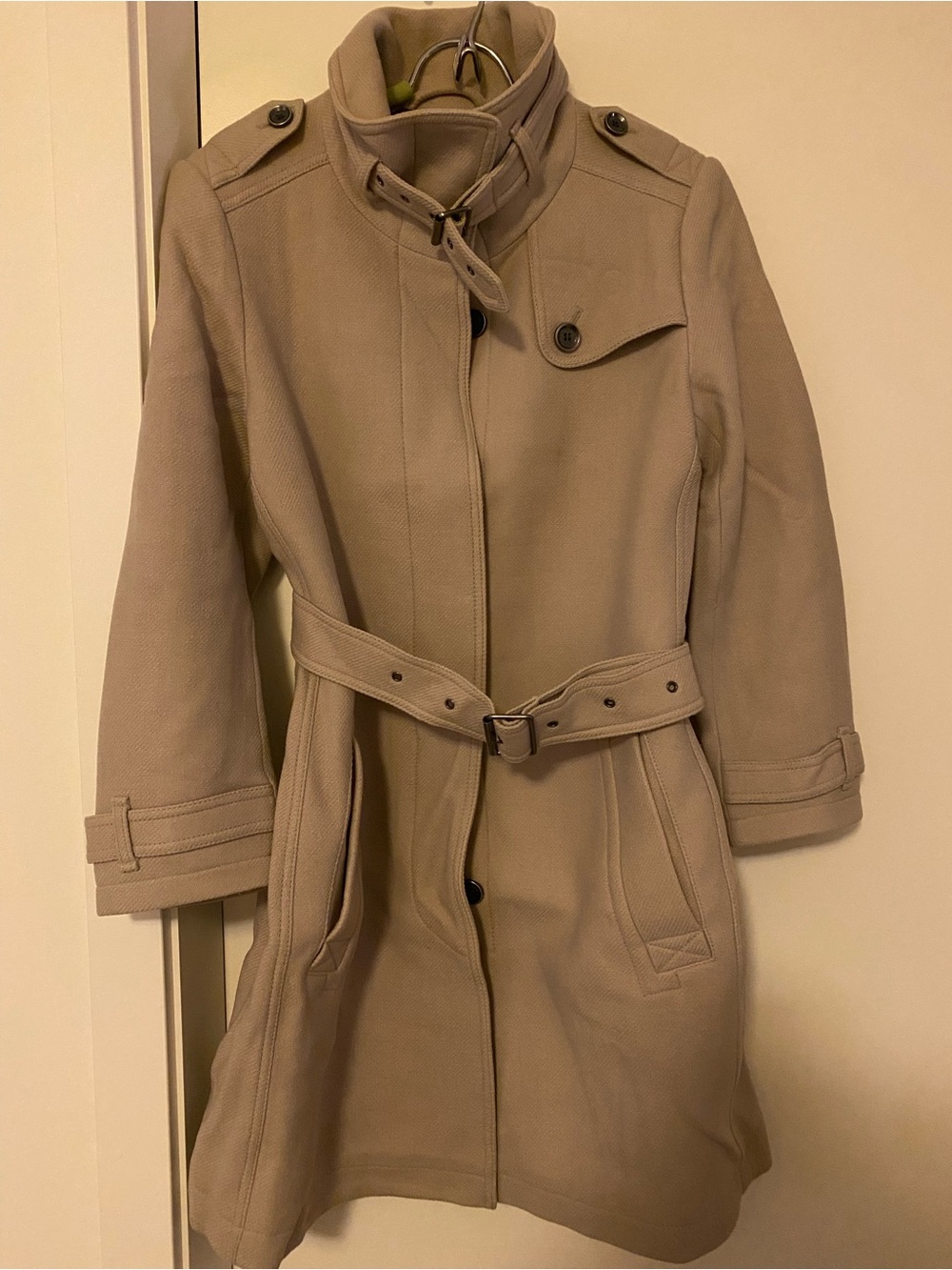 Burberry (authentic) Womens Winter Trench Coat - pale pink (altered sleeves)